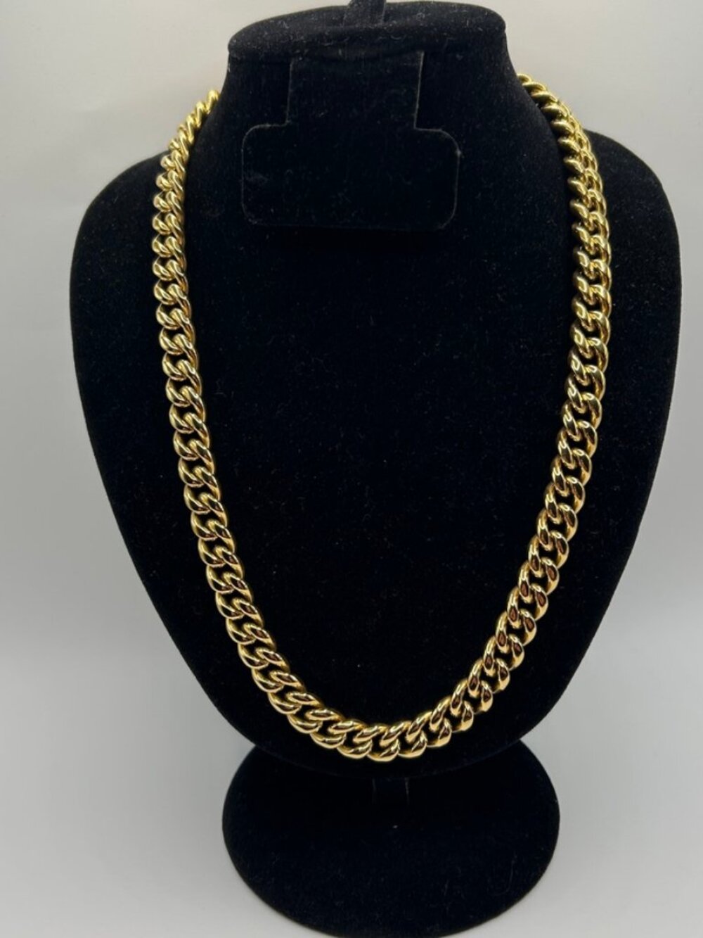 Mens Cuban Link Chain 10mm 24 Inch Real Gold Stainless Steel Plated Waterproof
